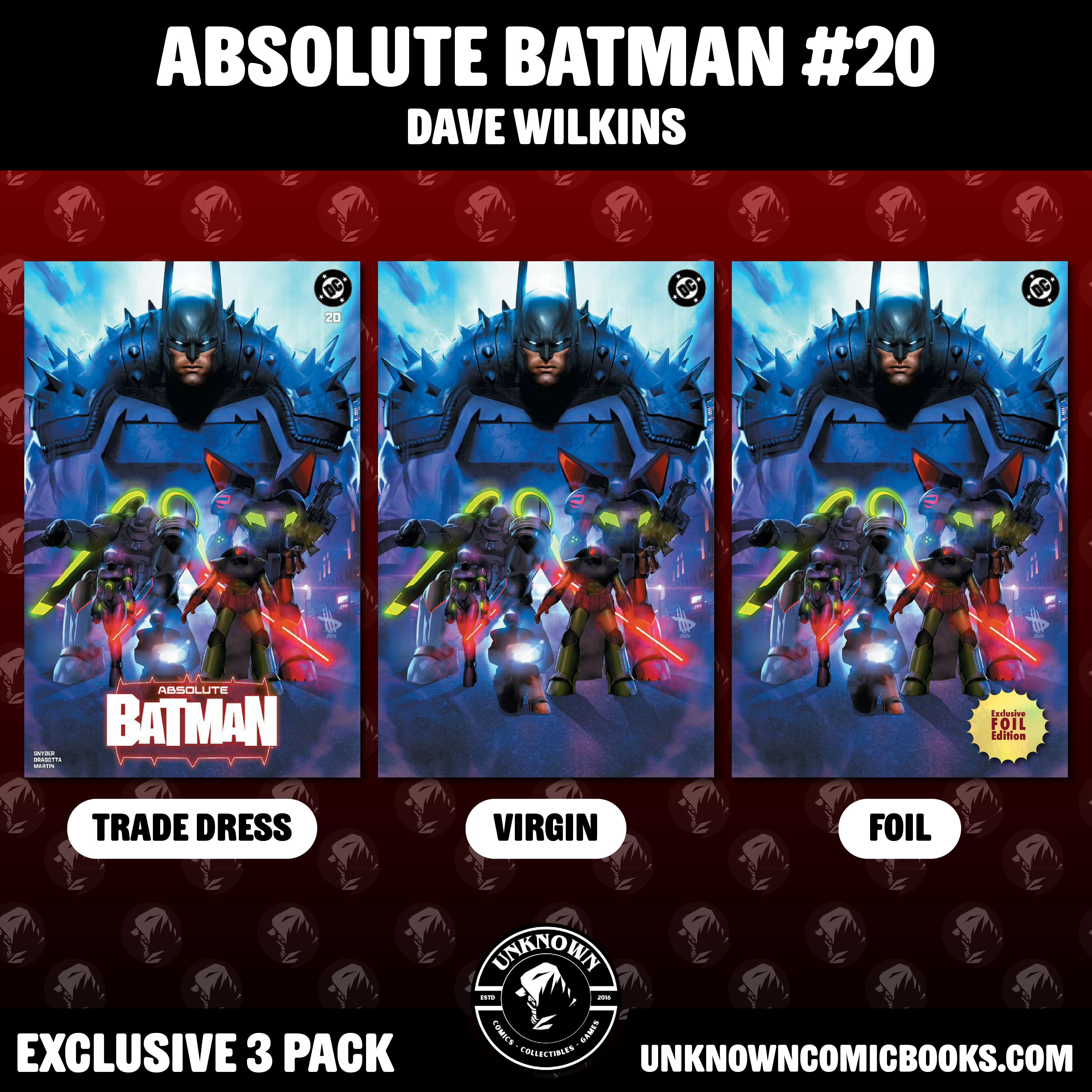 [3 PACK] ABSOLUTE BATMAN #20 DAVE WILKINS EXCLUSIVE VAR (06/03/2026)