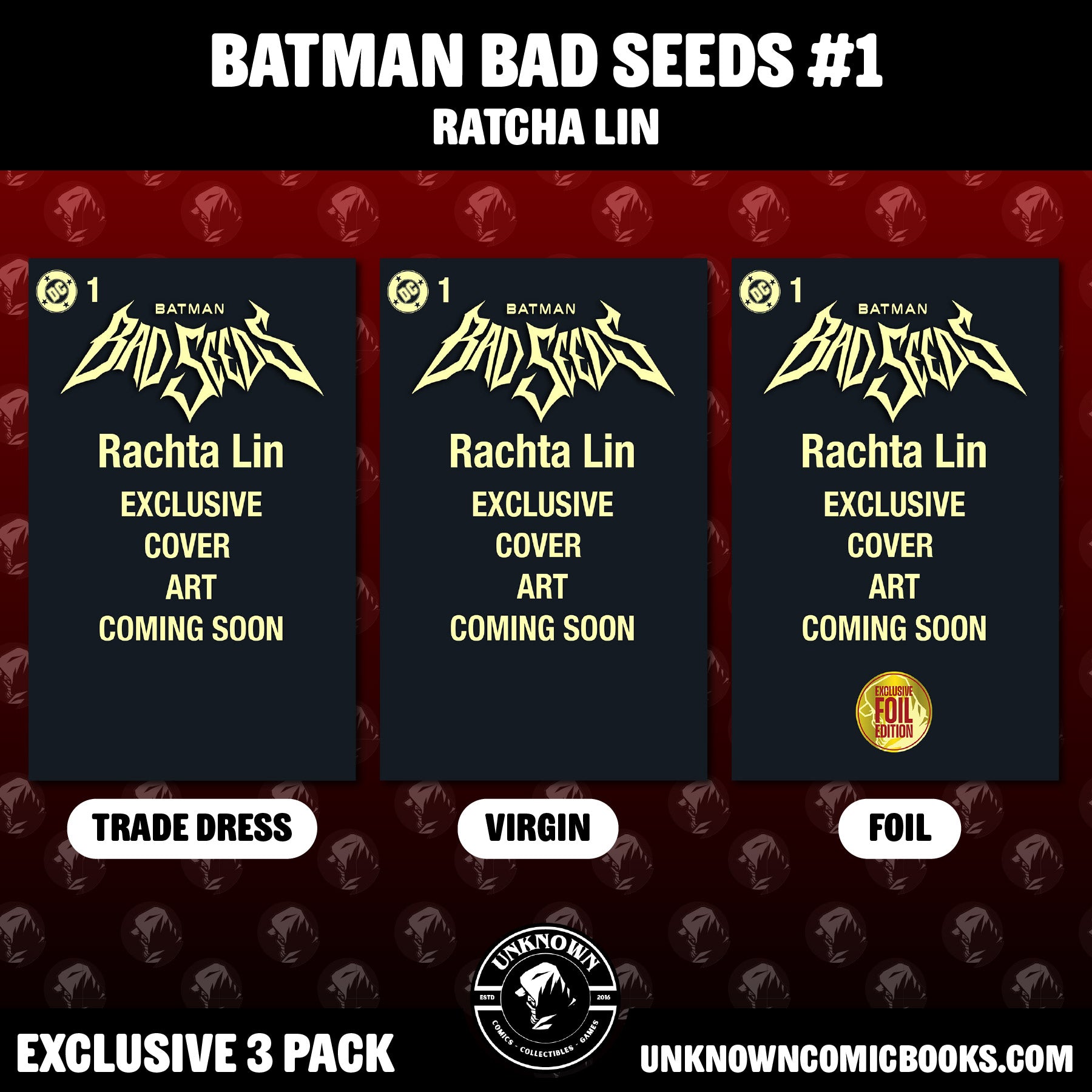 [3 PACK] BATMAN BAD SEEDS SUNSET #1 RACHTA LIN EXCLUSIVE VAR (08/26/2026)