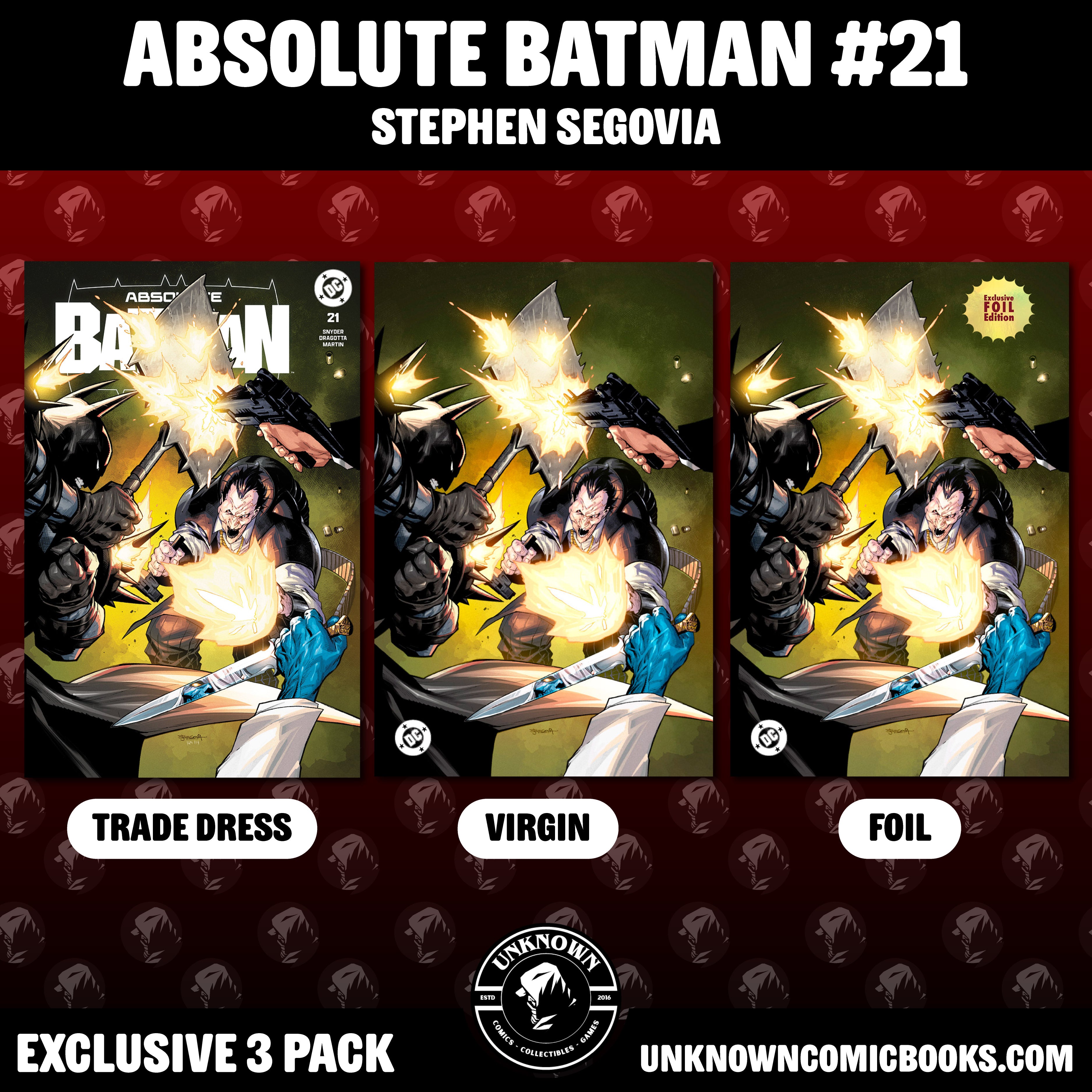 [3 PACK] ABSOLUTE BATMAN #21 STEPHEN SEGOVIA EXCLUSIVE VAR (06/17/2026)