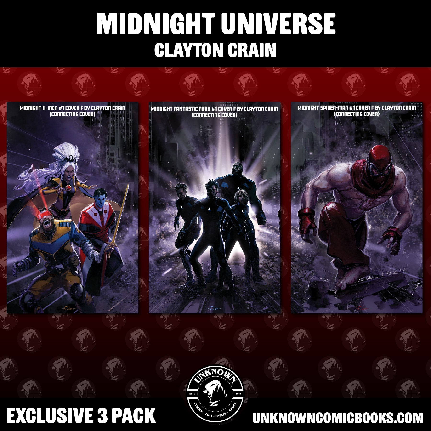 [3 PACK] MIDNIGHT UNIVERSE CLAYTON CRAIN 3-PART CONNECTING VARIANT CB (10/07/2026)