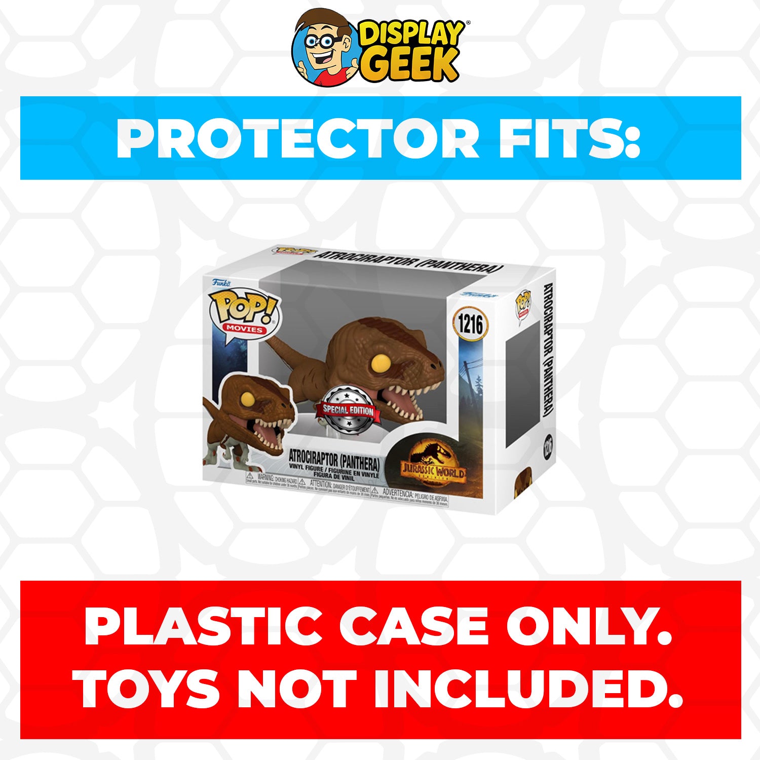 Pop Protector for 4 inch Funko Pop Jurassic World - Atrociraptor Ghost #1205