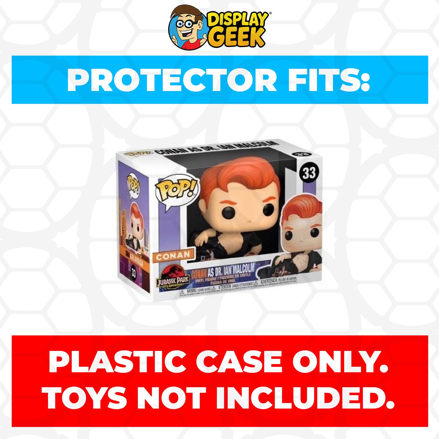 Pop Protector for 4 inch Funko Pop Conan O'Brien as Dr. Ian Malcolm #33