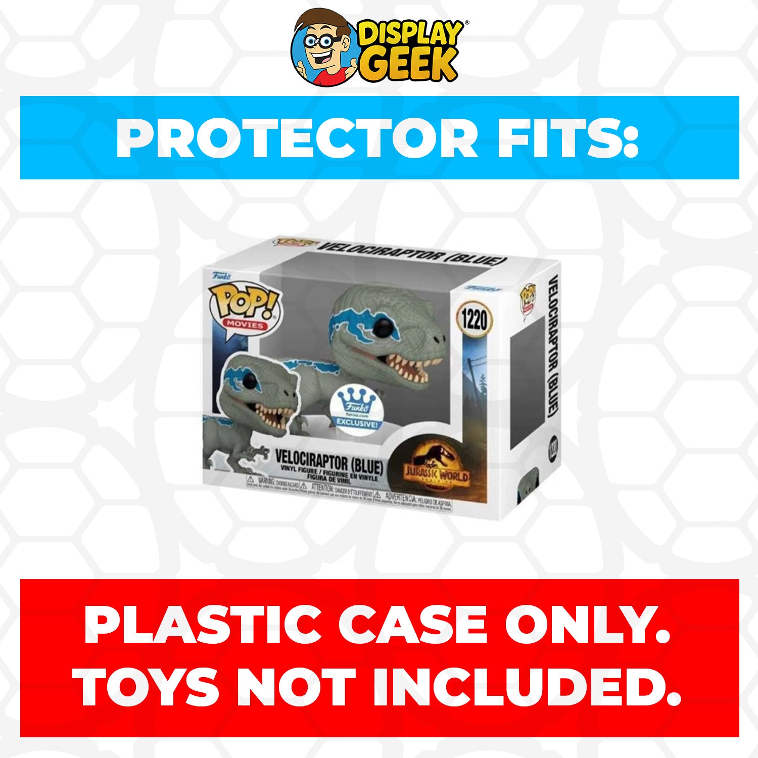 Pop Protector for 4 inch Funko Pop Jurassic World - Velociraptors Blue & Beta #1212