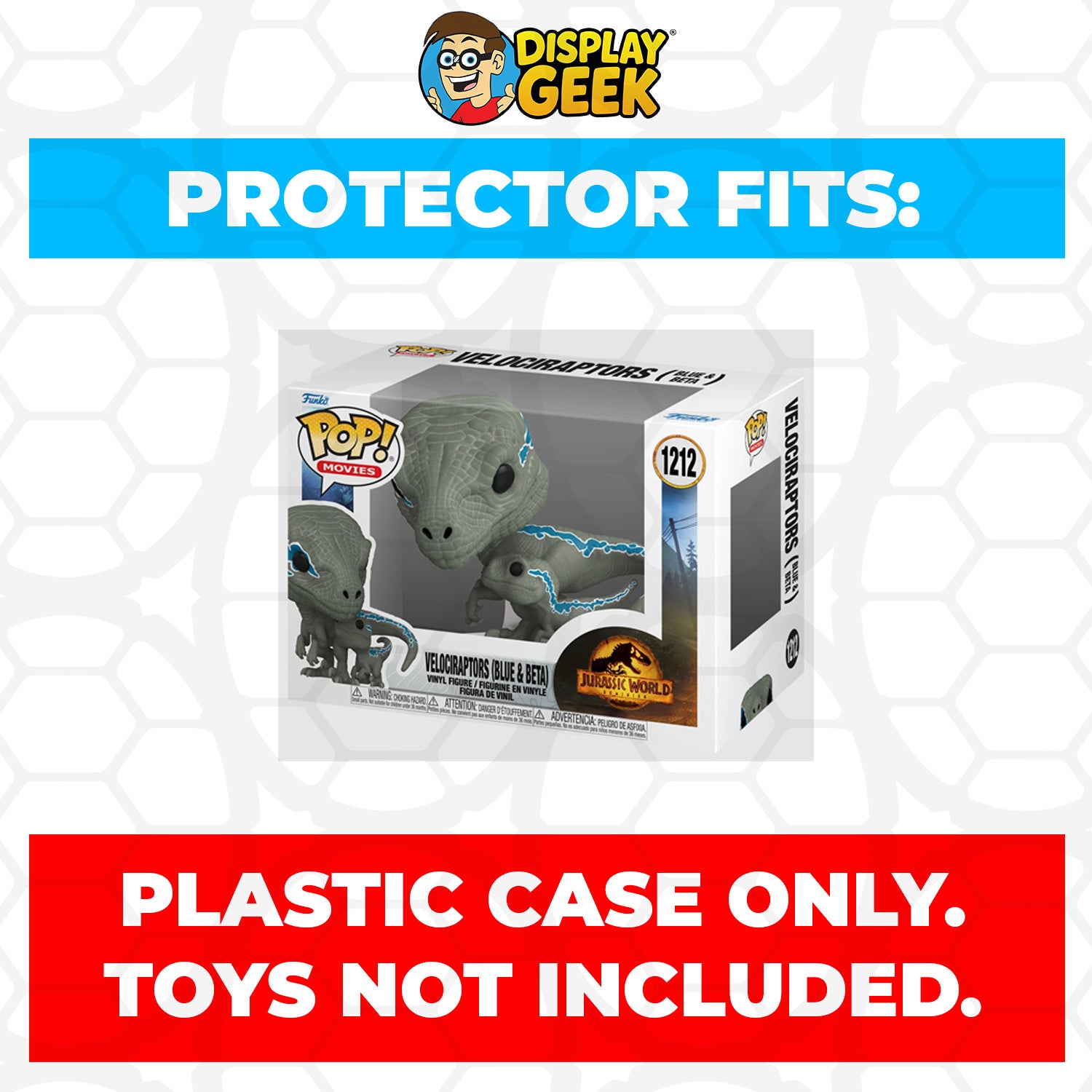 Pop Protector for 4 inch Funko Pop Jurassic World - Velociraptor Blue #1220