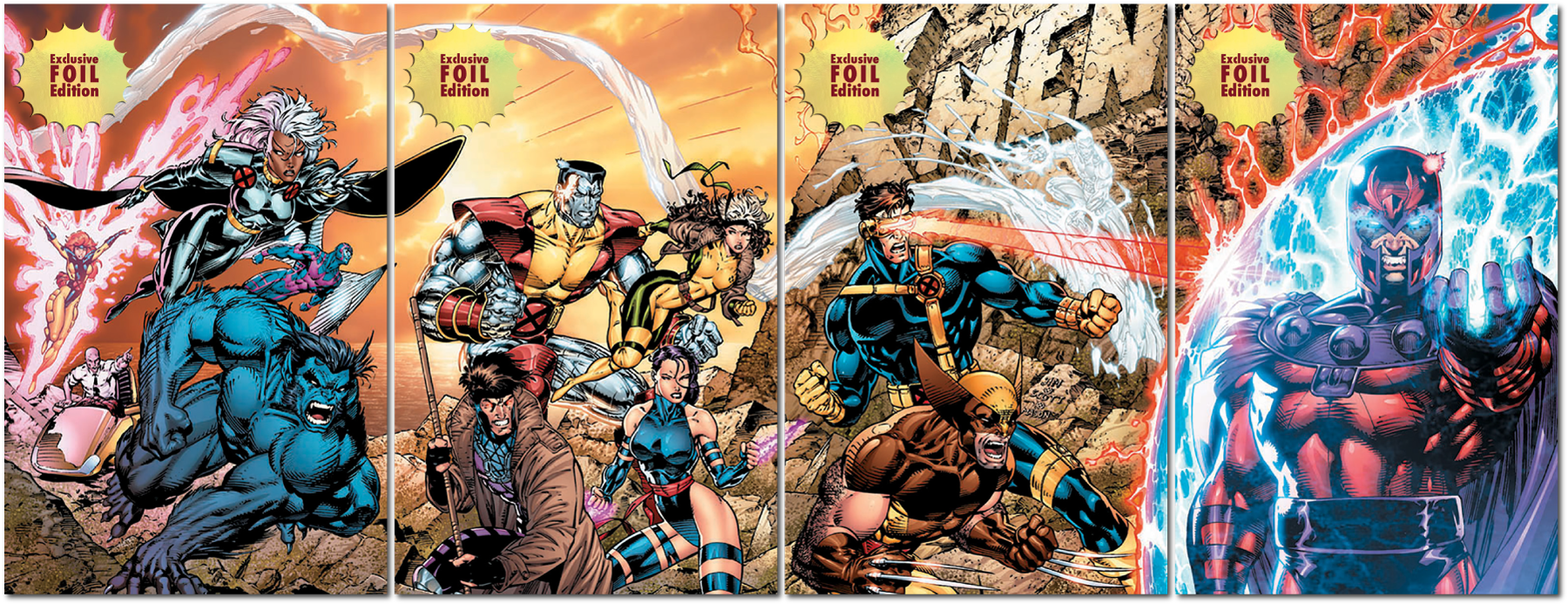 [4 PACK 🚨 Limited Edition! 🚨] [FOIL] X-Men 1991 #1 Facsimile Edition Unknown Comics Jim Lee Exclusive Connecting Cover PREMIUM Var 2025