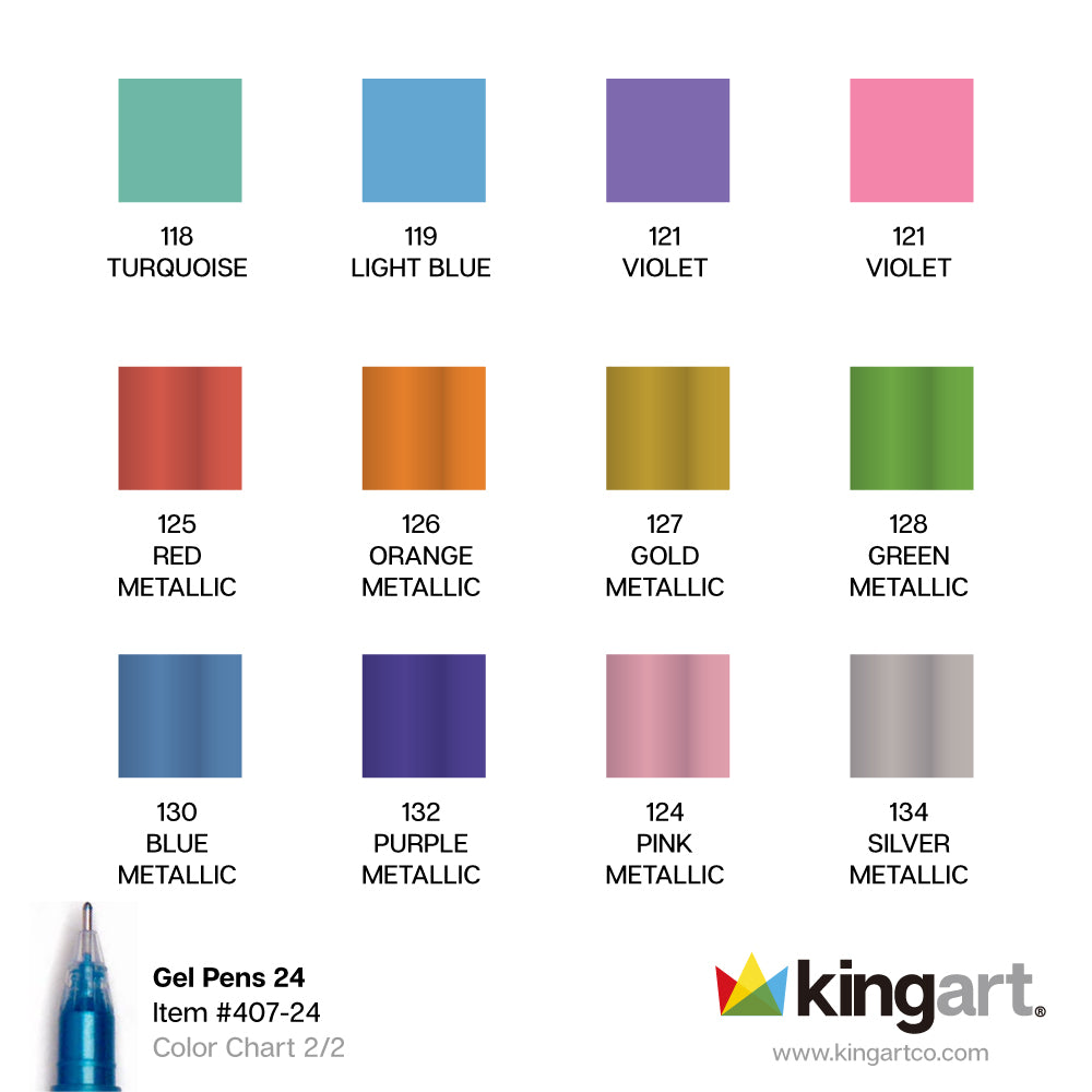 Gel Pens 24 Glitter, Metallic & Pastel Colors