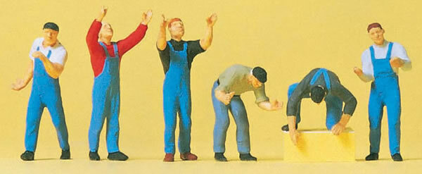 Preiser 10497 HO Scale People Working -- Scaffolders pkg(6)