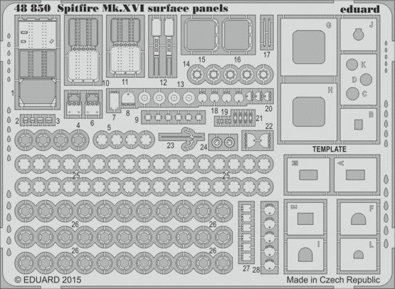 Eduard 48850 1/48 Aircraft- Spitfire Mk XVI Surface Panels for EDU