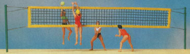 Preiser 10528 HO Scale Recreation & Sports -- Beach Volleyball Players pkg(11)