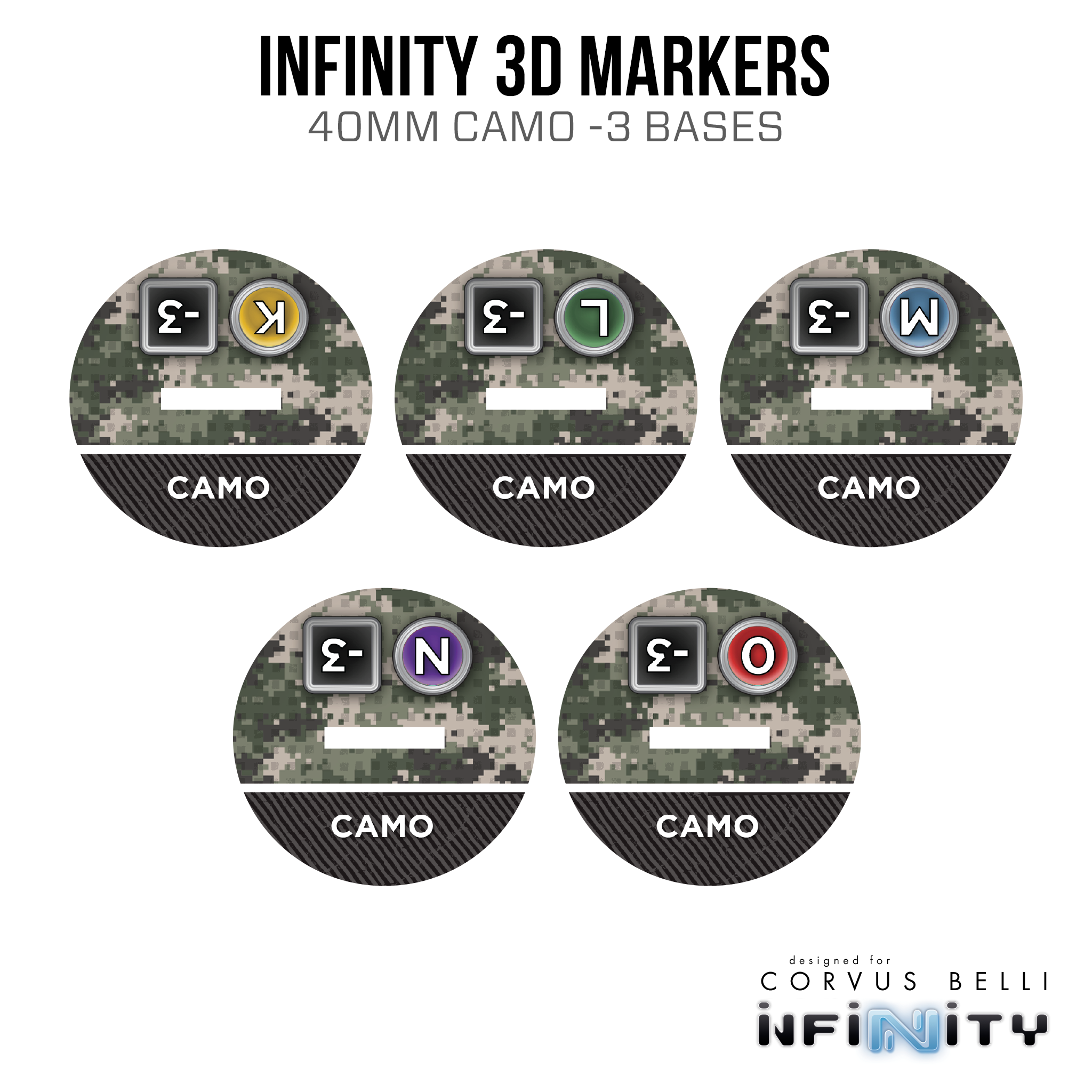 Infinity 3D Markers: Antipodes (3x 40mm Camo -3)