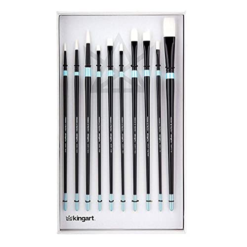 White Nylon Long Handle Brushes 10 pc