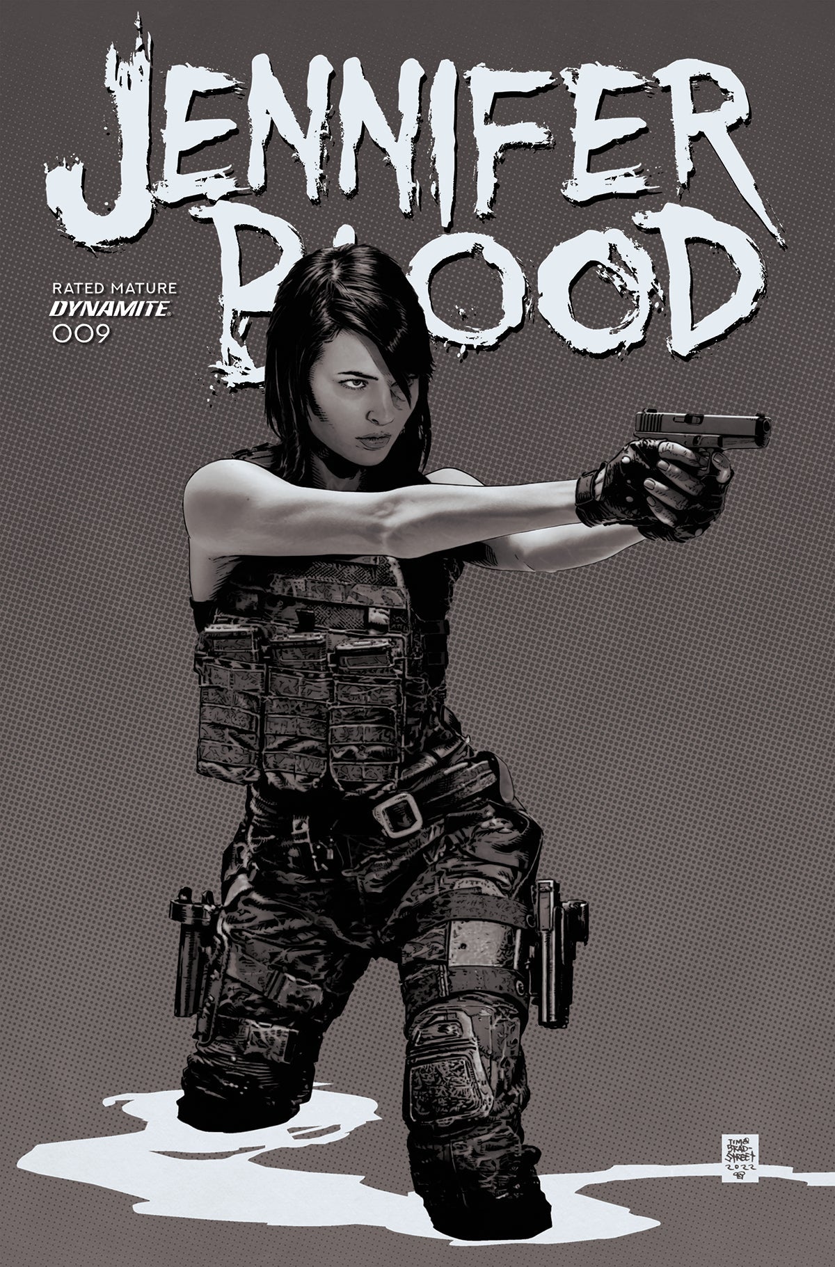 Jennifer Blood #9 F 1:10 Bradstreet B&W Variant (Mr) (06/15/2022) Dynamite