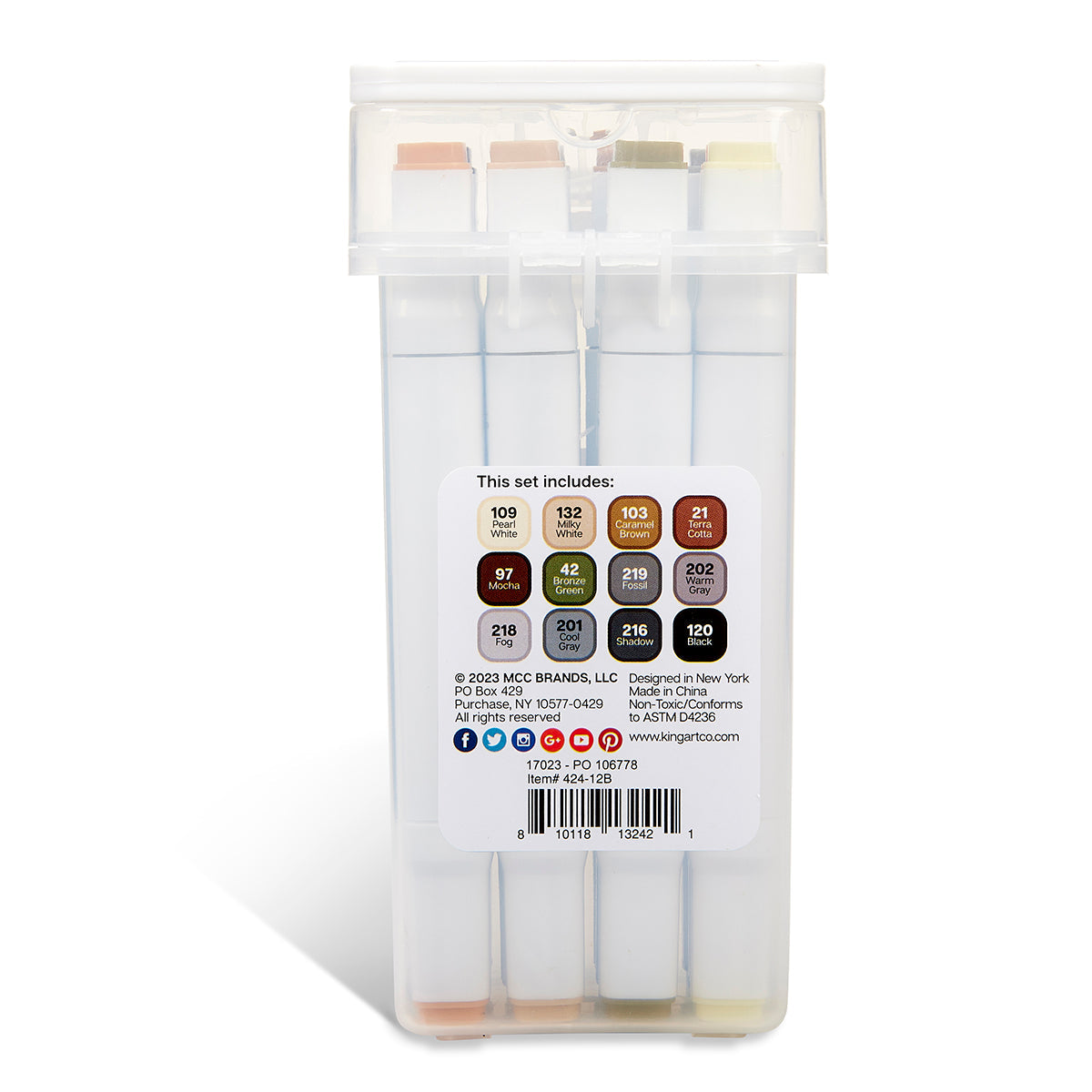 Double-Ended Alcohol Markers 12 Neutral Colors