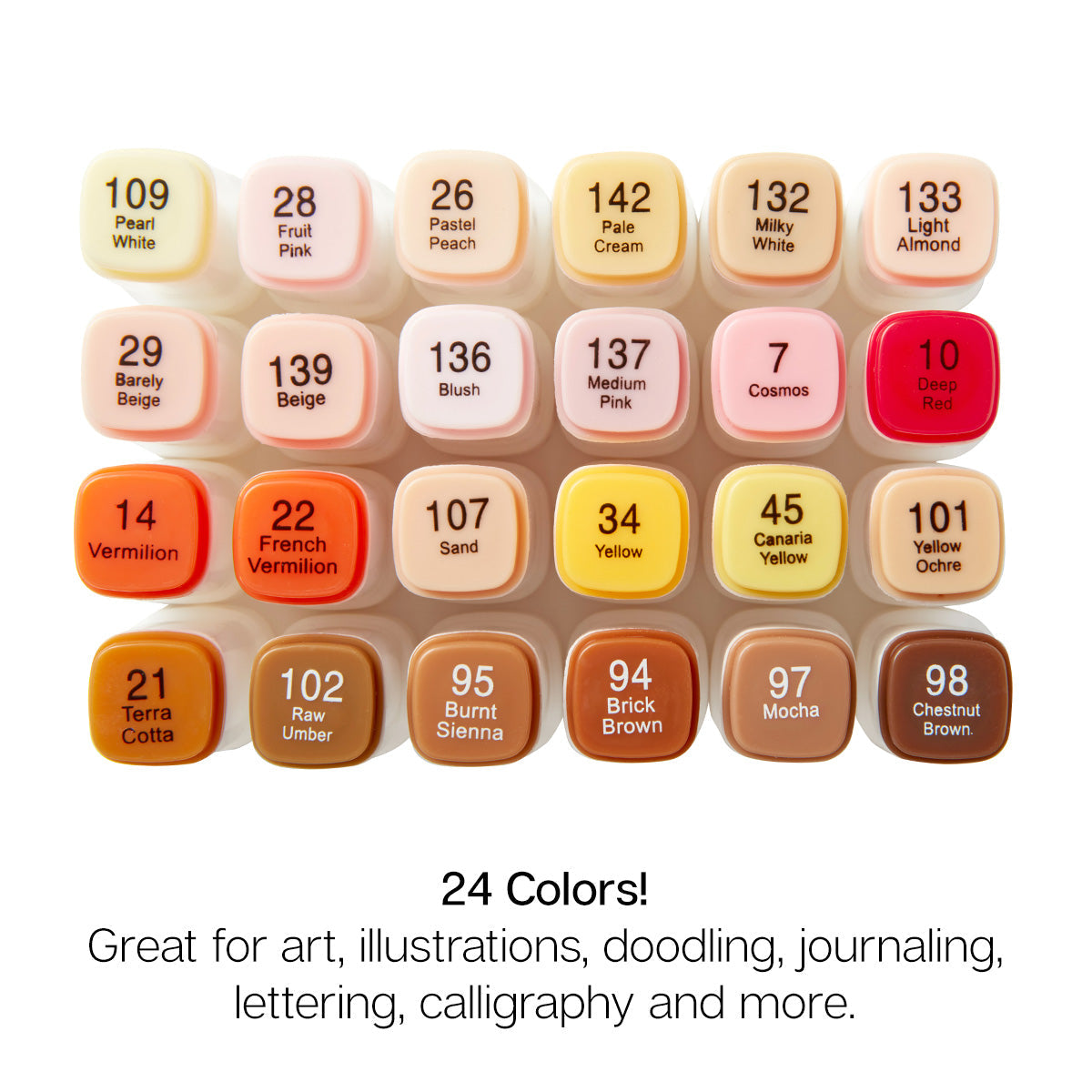 Double-Ended Alcohol Markers 24 Portrait Colors