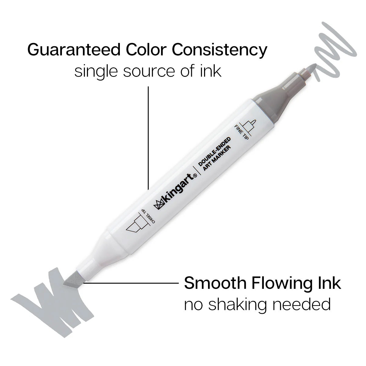 Double-Ended Alcohol Markers 24 Gray Tone Colors
