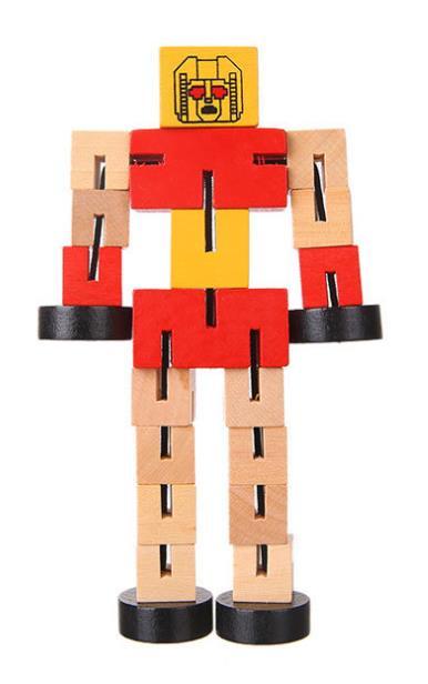 Wooden Robot Puzzle Toy – 3D Educational Assembly Kit for Kids