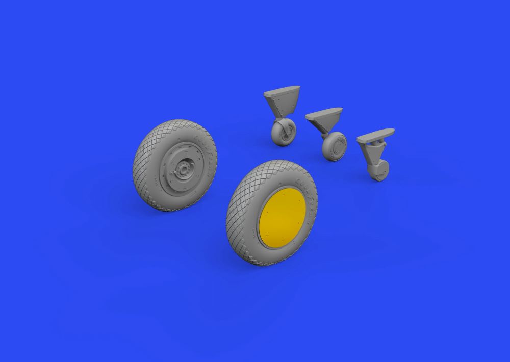 Eduard 648944 1/48 Aircraft- FM1 Wheels for EDU (Mask & Resin)