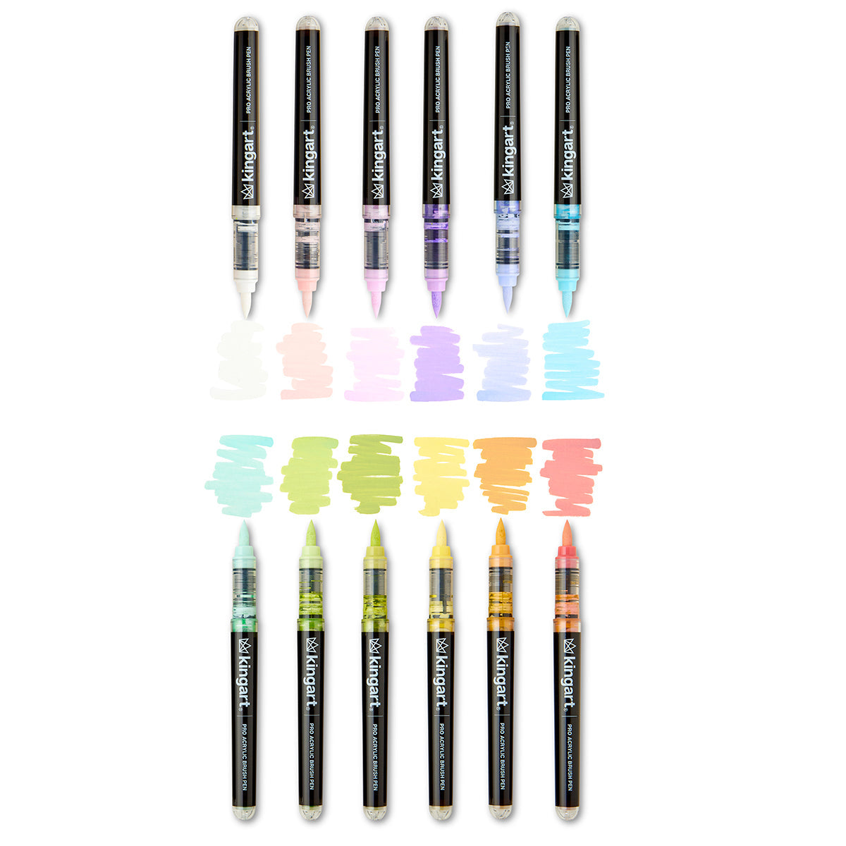 Acrylic Brush Tip Pens 12 Pastel Colors