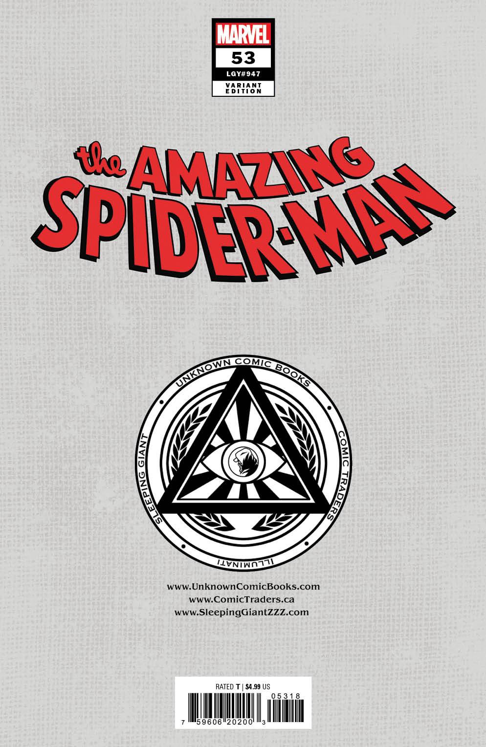 AMAZING SPIDER-MAN #53 UNKNOWN COMICS DERRICK CHEW VIRGIN EXCLUSIVE VAR (07/10/2024)