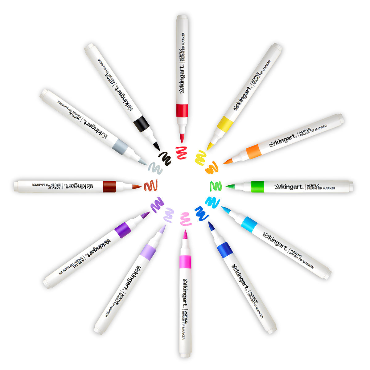 Acrylic Brush Tip Markers 24 Colors