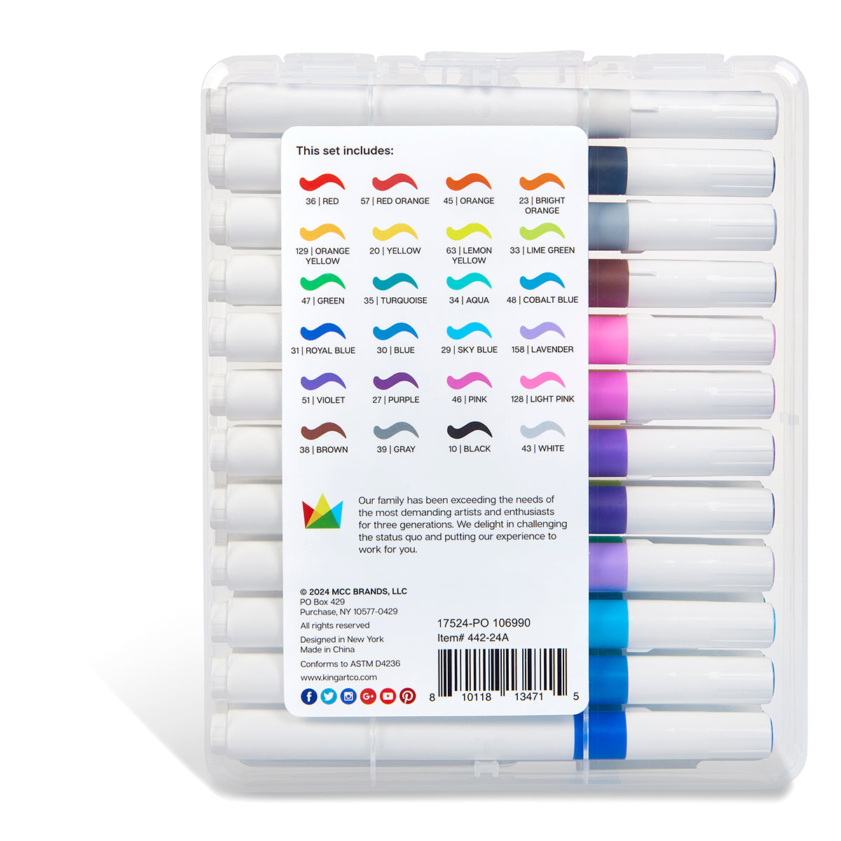 Acrylic Brush Tip Markers 24 Colors