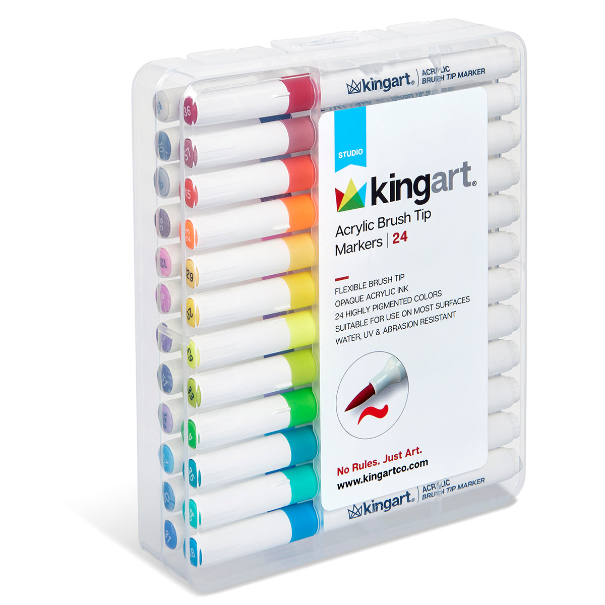 Acrylic Brush Tip Markers 24 Colors
