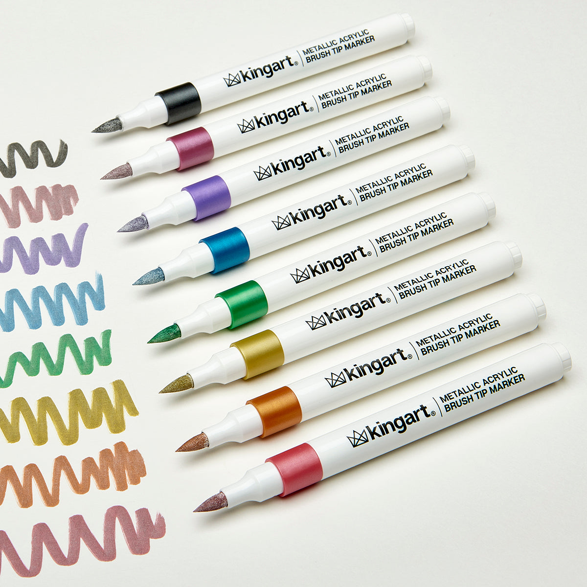 Acrylic Brush Tip Markers 24 Metallic Colors