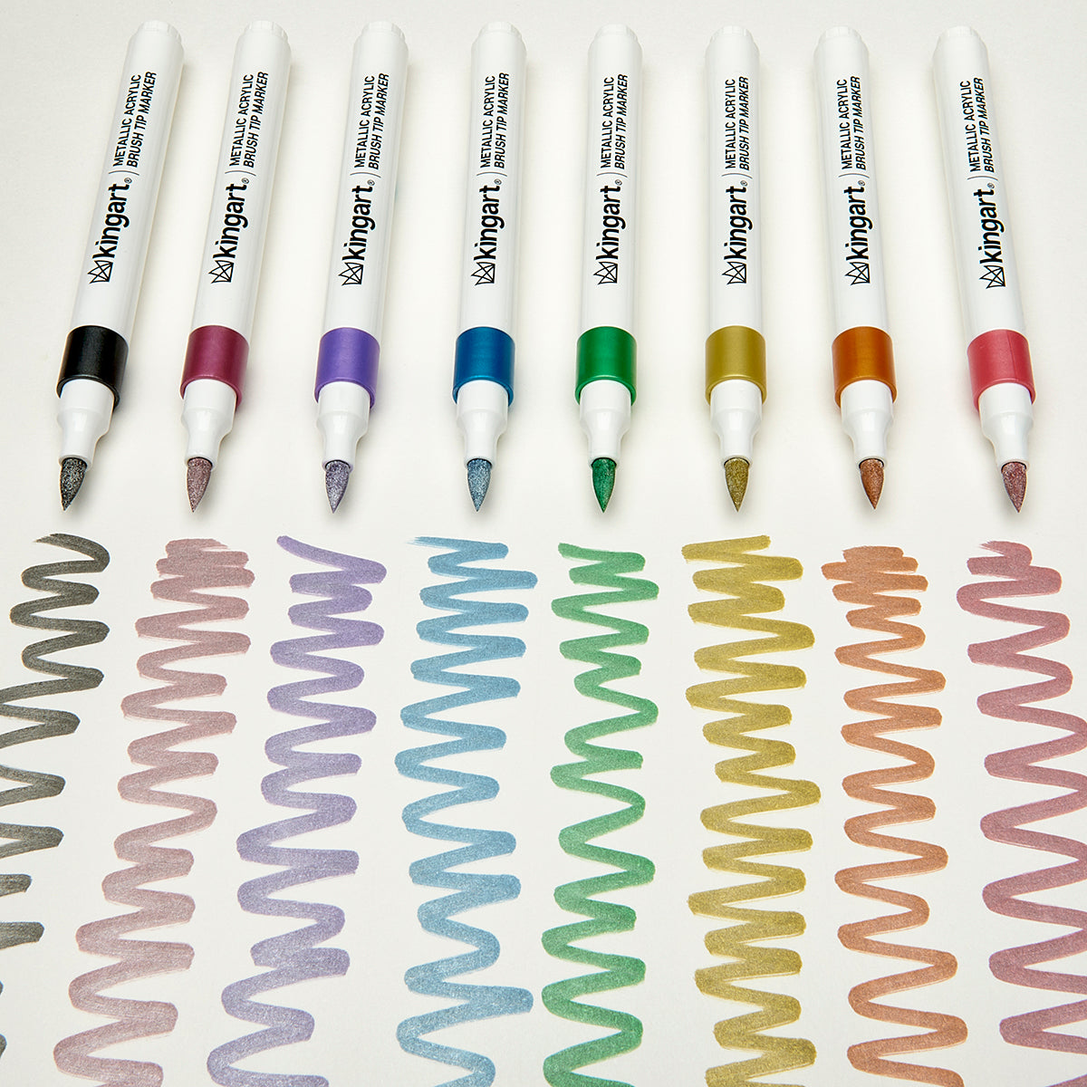 Acrylic Brush Tip Markers 24 Metallic Colors