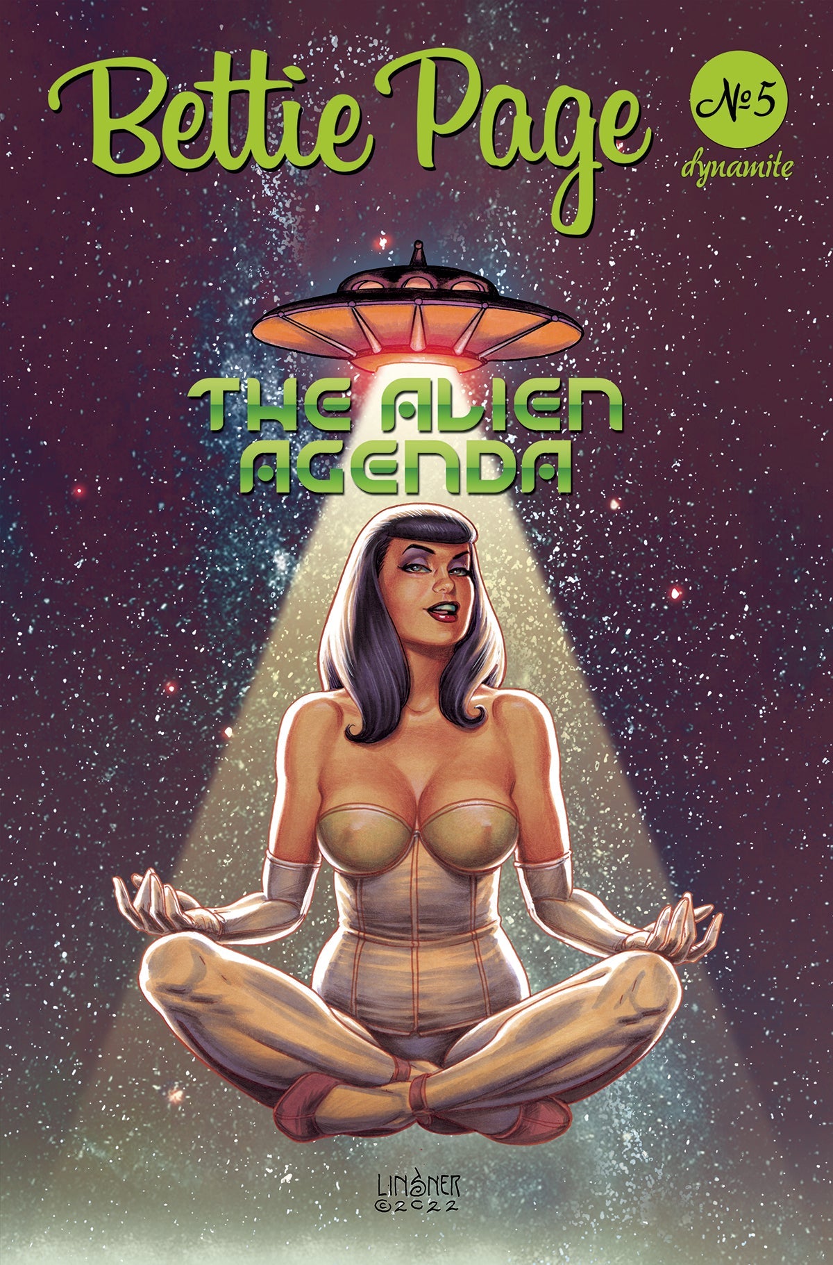 Bettie Page Alien Agenda #5 A Joseph Michael Linsner (07/13/2022) Dynamite