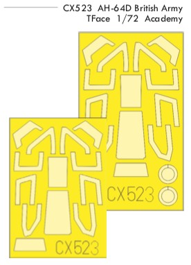 Eduard CX523 1/72 Mask Aircraft- AH64D British Army TFace for ACY