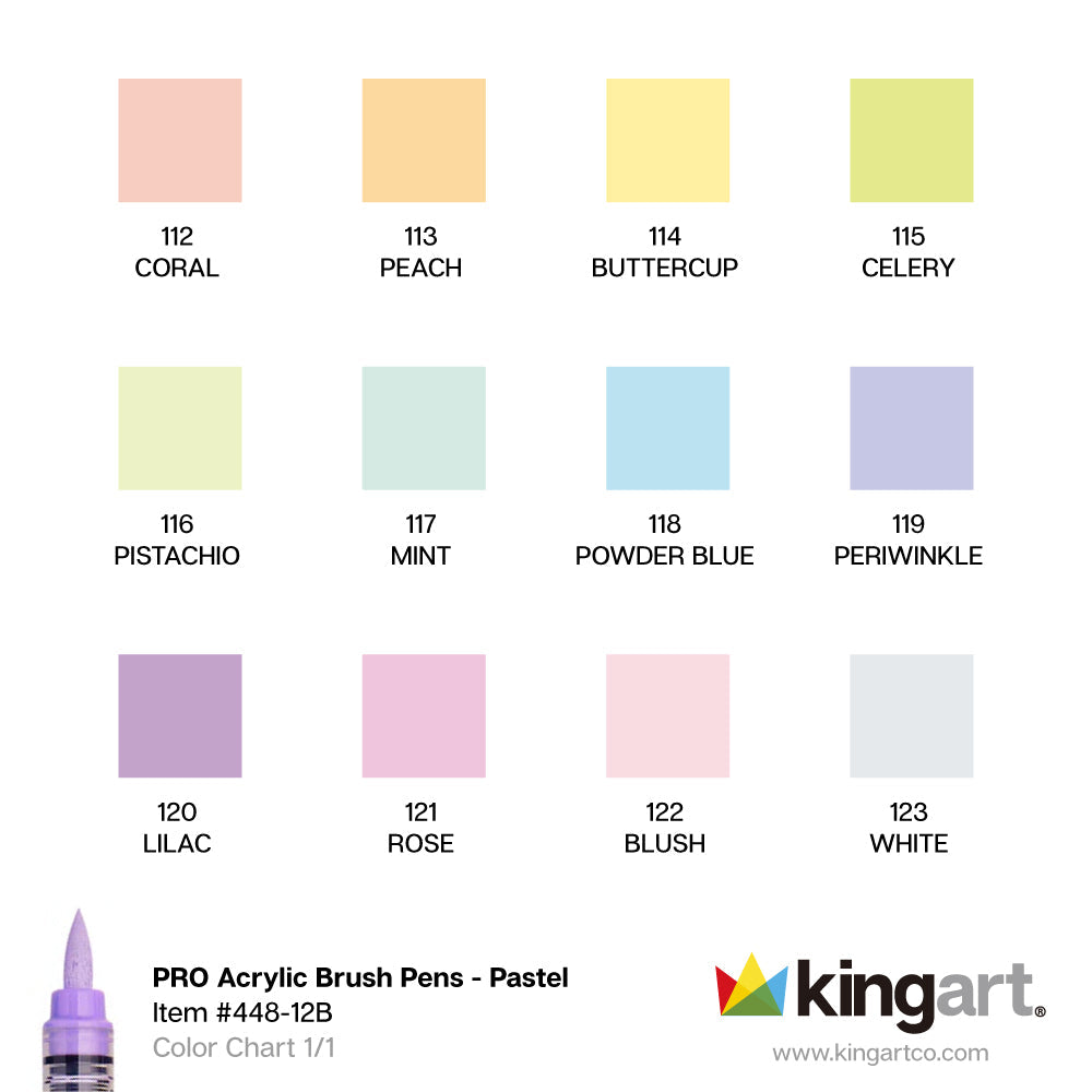 Acrylic Paint Brush Tip Pens - 12 Pastel Colors