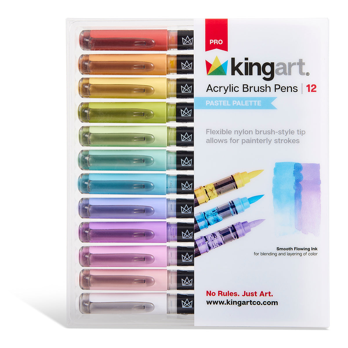 Acrylic Brush Tip Pens 12 Pastel Colors