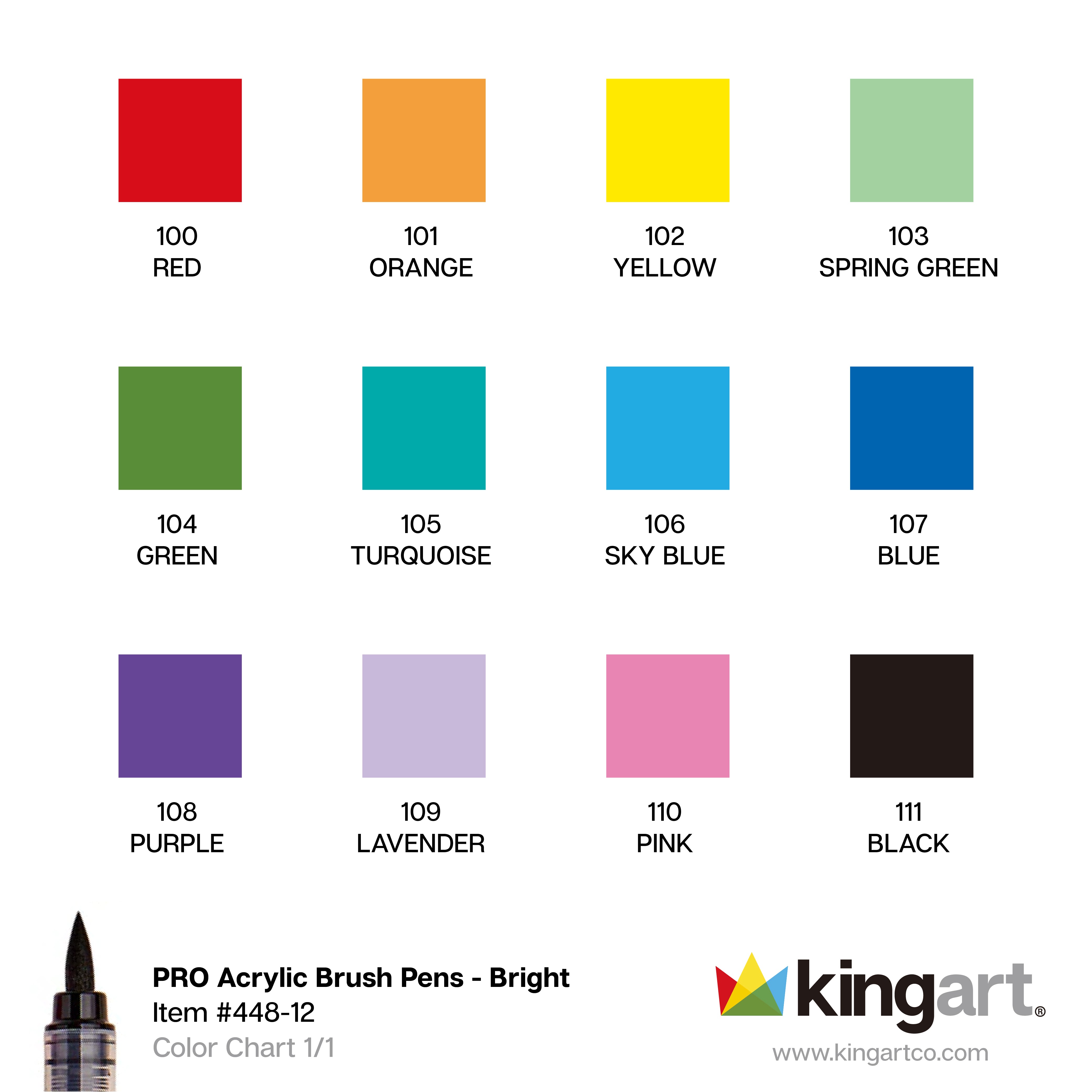 Acrylic Paint Brush Tip Pens - 12 Classic Colors