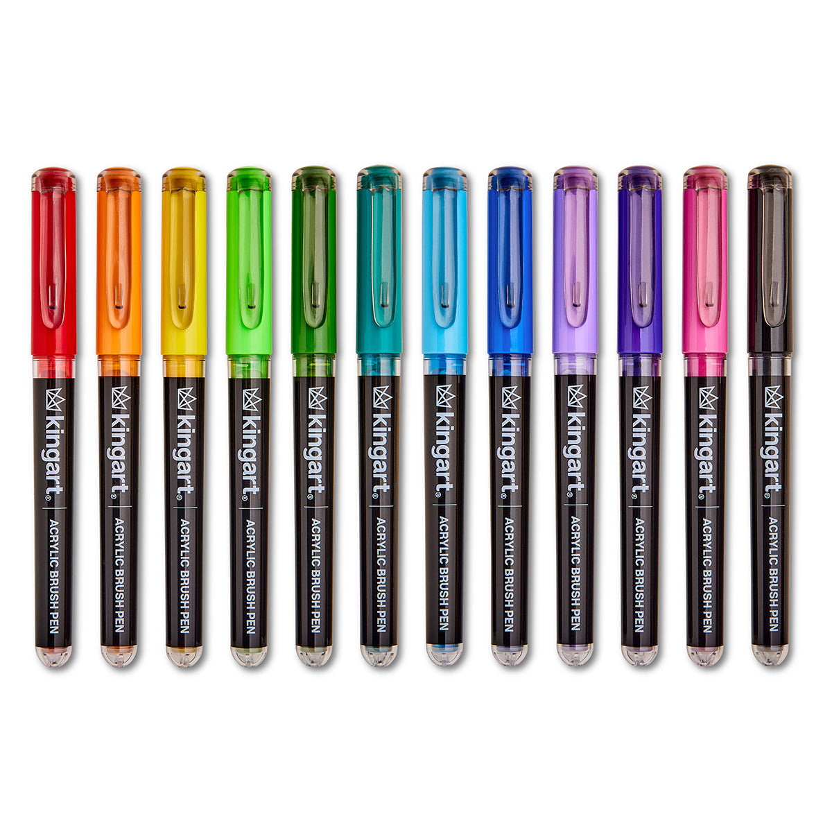 Acrylic Brush Tip Pens 12 Bright Colors