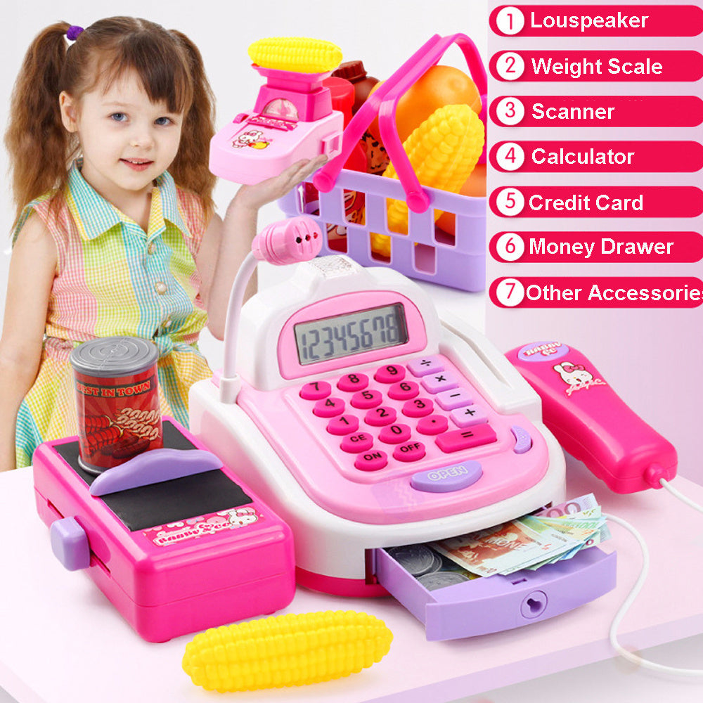Kids Supermarket Checkout Toy – Interactive Plastic Cash Register