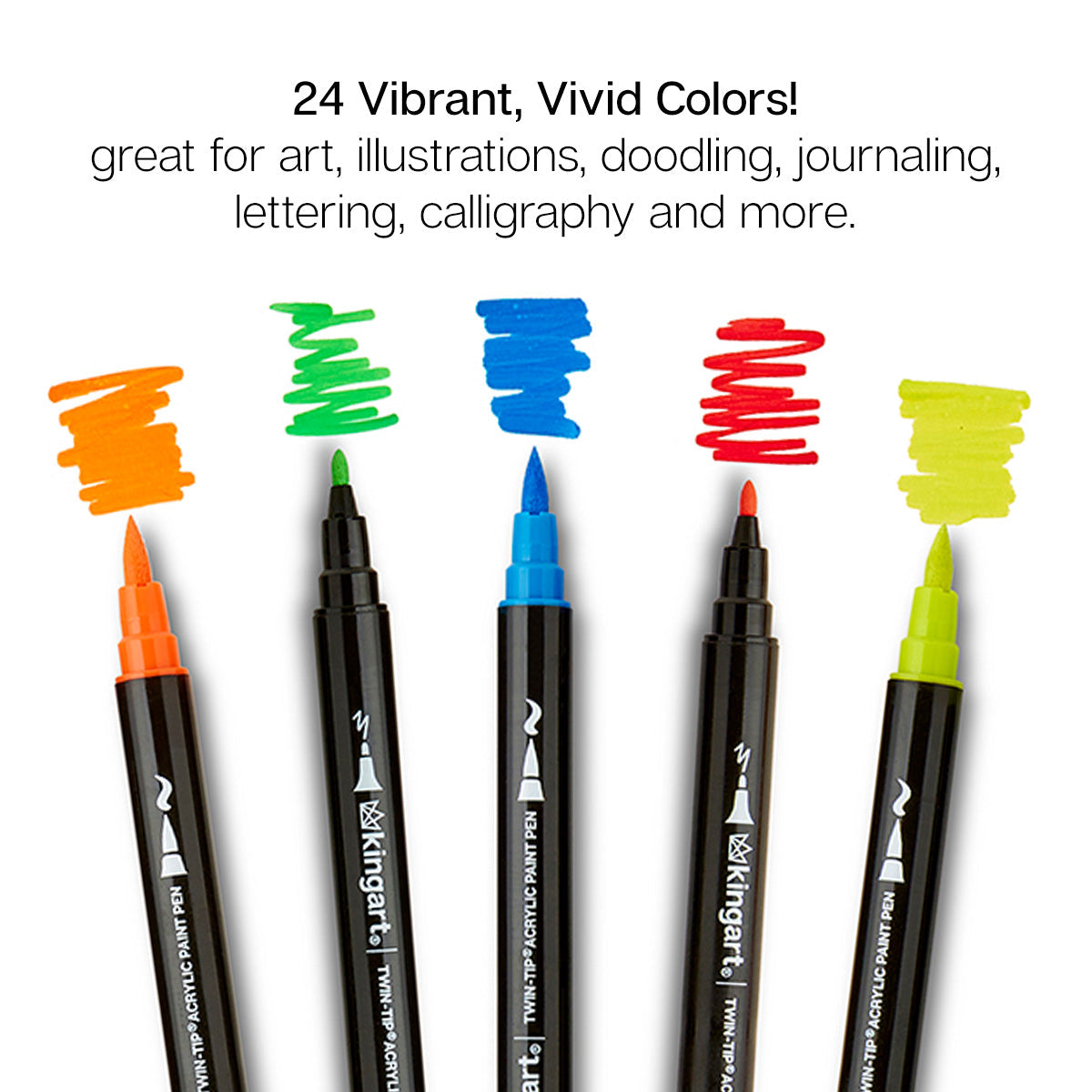 Twin-Tip™ Brush & Fine Acrylic Paint Pens 24 Colors