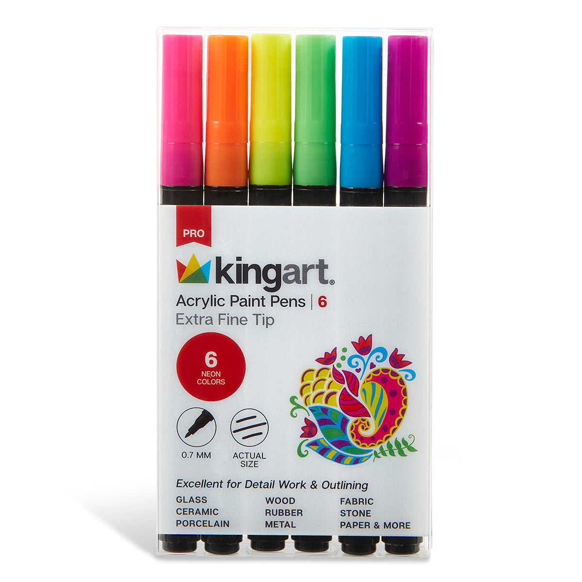 Acrylic Paint Pens Extra Fine Neon Colors 6 pc