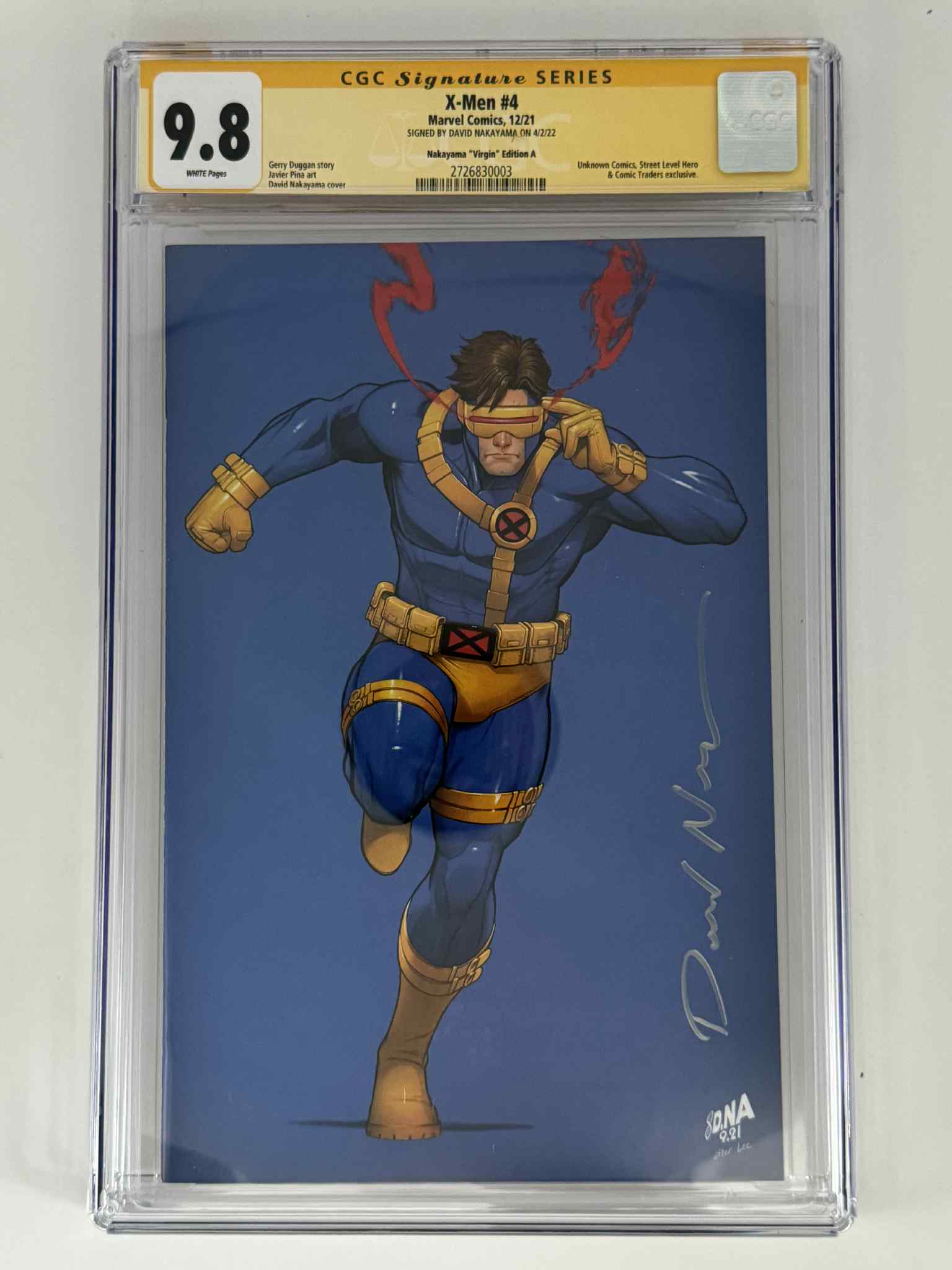 [Signed by David Nakayama] X-Men #4 CGC 9.8 Yellow Label Exclusive Virgin Color Bleed Var