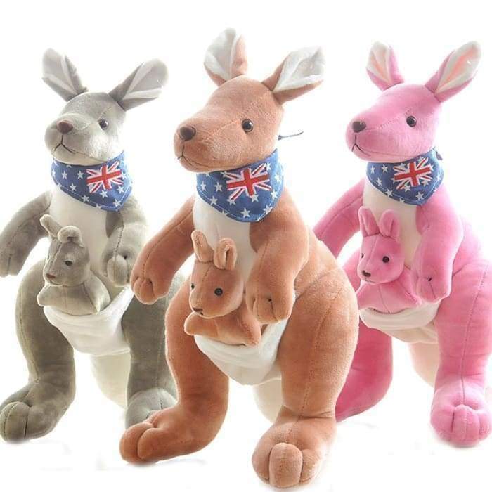 Kangaroo Plush Toy – Soft Stuffed Animal with Baby Pouch