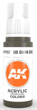 AK Interactive 11157 US Dark Green 3G Acrylic Paint 17ml Bottle