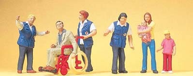 Preiser 10534 HO Scale 3 Travelers' Aides Assisting 3 Travelers