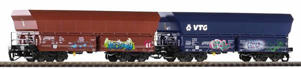 Piko 47031 TT Scale TT 2-Unit Set Falns Hopper Car OnRail VI w/Graffiti