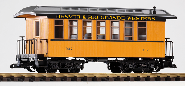 PIKO 38610 G Scale D&RGW Wood Coach 319, Yellow