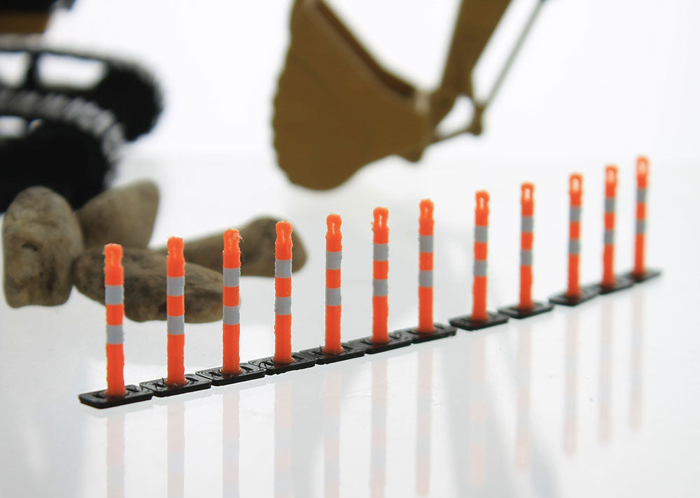3D To Scale 50-108-OR 1/50 Scale Lane Deliniation Markers - 12 Pack Orange And