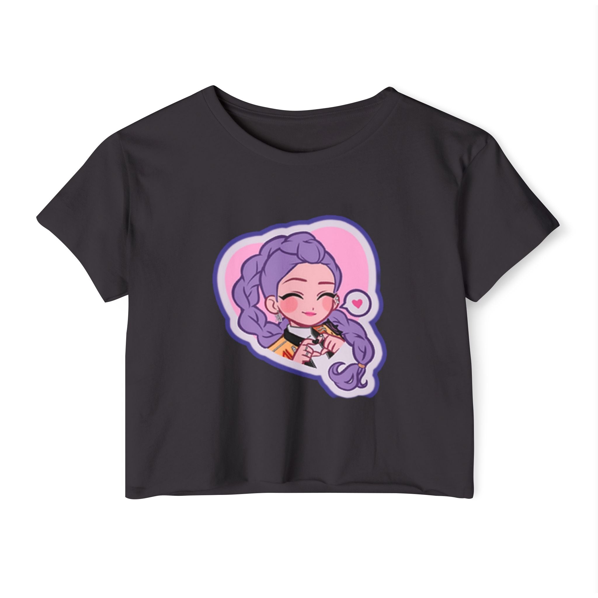 Idol style 2 Crop Top, Cute Anime Crop Top, Summer Festival Shirt, Graphic Tee for Music Festivals, Trendy Anime Apparel