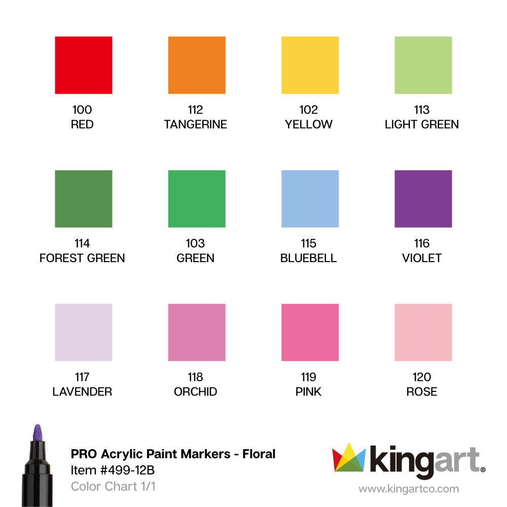 Acrylic Paint Markers - 12 Floral Colors