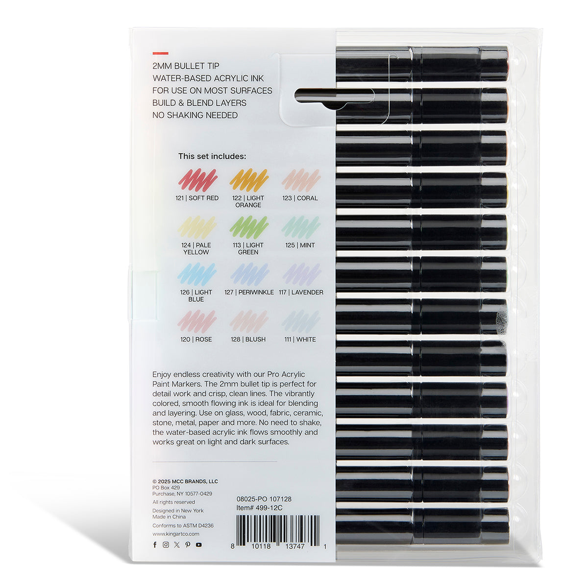 Acrylic Paint Markers 12 Pastel Colors