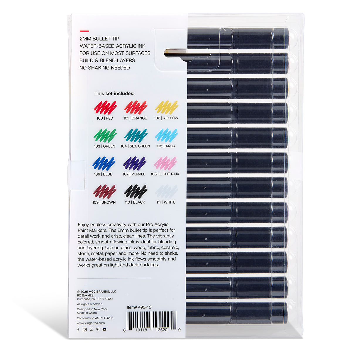 Acrylic Paint Markers 12 Colors