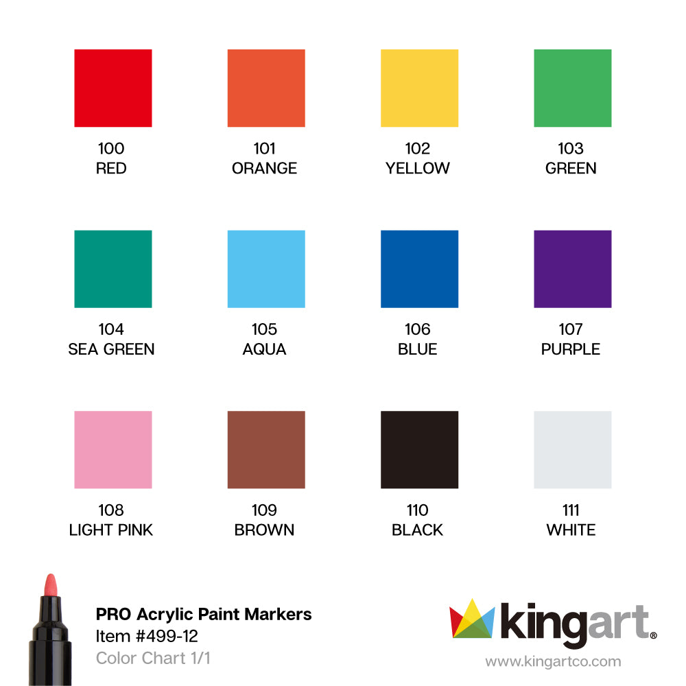 Acrylic Paint Markers - 12 Classic Colors