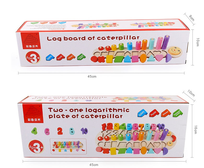 Wooden Logarithmic Board – Early Learning Math and Color Recognition Toy